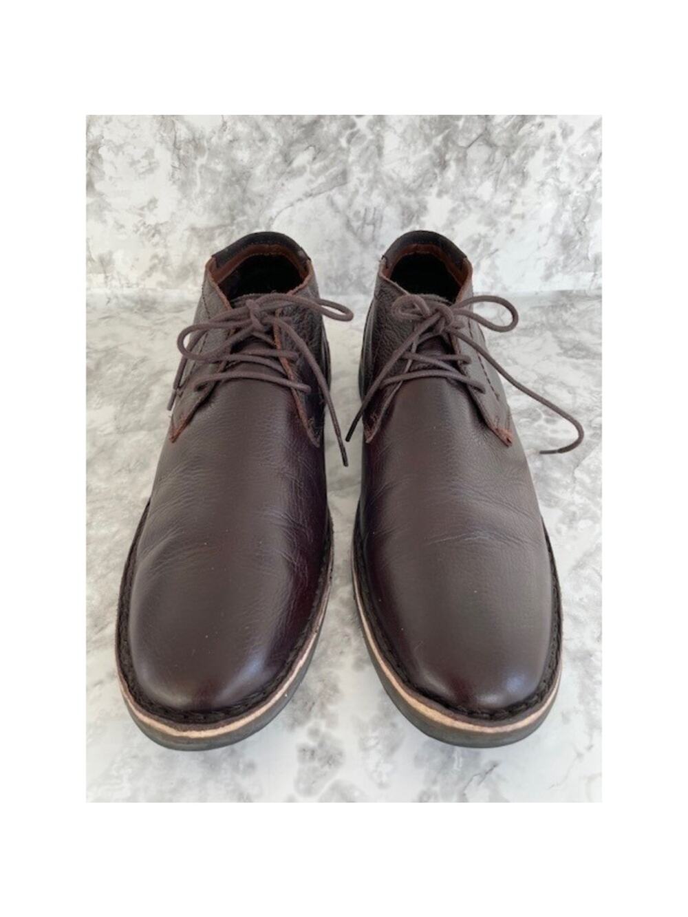 Kenneth Cole Reaction Brown Leather Chukka Boots Men's Size 12 Modern Classic
